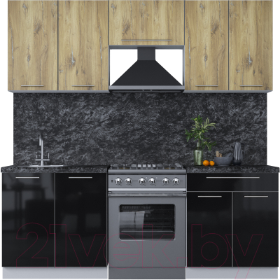 Кухонный гарнитур Интерлиния Мила Пластик 2.1 А - фото