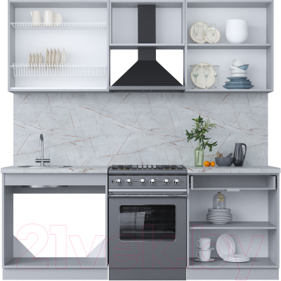 Кухонный гарнитур Интерлиния Мила Пластик 2.1 А