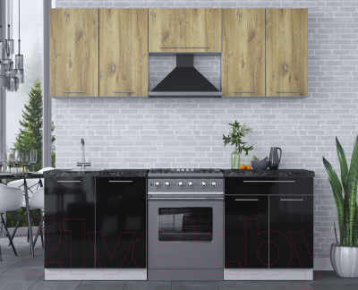 Кухонный гарнитур Интерлиния Мила Пластик 2.1 А