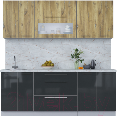 Кухонный гарнитур Интерлиния Мила Пластик 2.1 В - фото