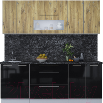 Кухонный гарнитур Интерлиния Мила Пластик 2.1 В - фото