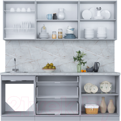Кухонный гарнитур Интерлиния Мила Пластик 2.1 В