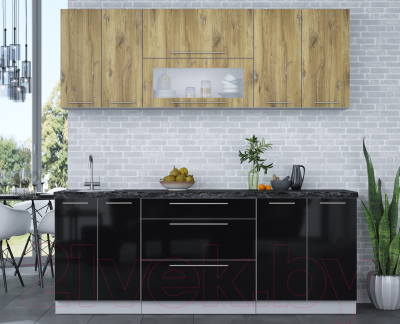 Кухонный гарнитур Интерлиния Мила Пластик 2.1 В