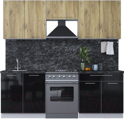 Кухонный гарнитур Интерлиния Мила Пластик 2.2 А - фото