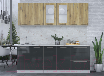 Кухонный гарнитур Интерлиния Мила Пластик 2.2 Б