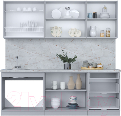 Кухонный гарнитур Интерлиния Мила Пластик 2.2 Б