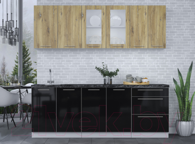 Кухонный гарнитур Интерлиния Мила Пластик 2.2 Б