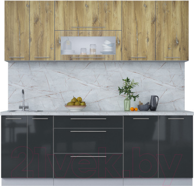 Кухонный гарнитур Интерлиния Мила Пластик 2.2 В - фото