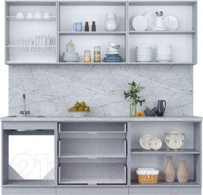 Кухонный гарнитур Интерлиния Мила Пластик 2.2 В
