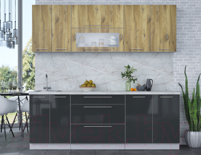 Кухонный гарнитур Интерлиния Мила Пластик 2.2 В