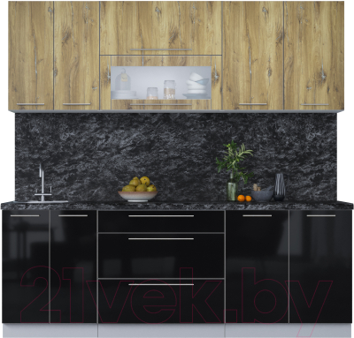 Кухонный гарнитур Интерлиния Мила Пластик 2.2 В - фото