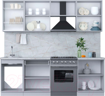 Кухонный гарнитур Интерлиния Мила Пластик 2.3 А