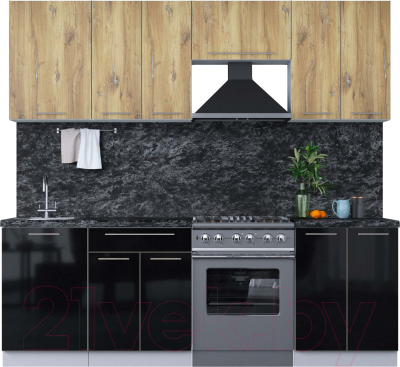 Кухонный гарнитур Интерлиния Мила Пластик 2.3 А - фото