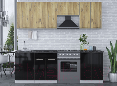 Кухонный гарнитур Интерлиния Мила Пластик 2.3 А