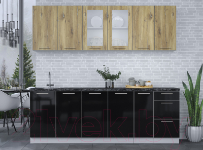 Кухонный гарнитур Интерлиния Мила Пластик 2.3 Б