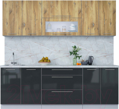 Кухонный гарнитур Интерлиния Мила Пластик 2.3 В - фото