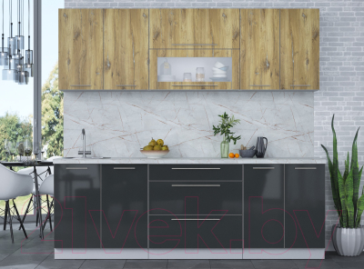 Кухонный гарнитур Интерлиния Мила Пластик 2.3 В