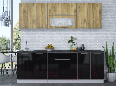 Кухонный гарнитур Интерлиния Мила Пластик 2.3 В