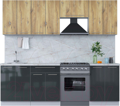 Кухонный гарнитур Интерлиния Мила Пластик 2.4 А - фото