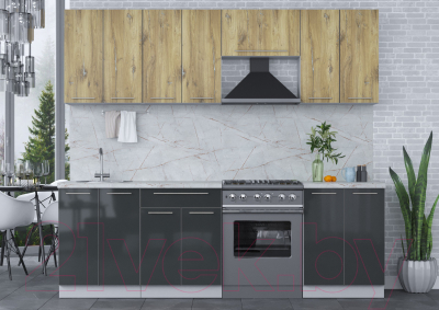 Кухонный гарнитур Интерлиния Мила Пластик 2.4 А