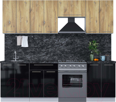 Кухонный гарнитур Интерлиния Мила Пластик 2.4 А - фото