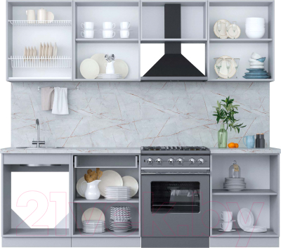 Кухонный гарнитур Интерлиния Мила Пластик 2.4 А