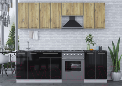 Кухонный гарнитур Интерлиния Мила Пластик 2.4 А