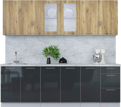 Кухонный гарнитур Интерлиния Мила Пластик 2.4 Б - фото