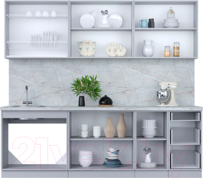 Кухонный гарнитур Интерлиния Мила Пластик 2.4 Б
