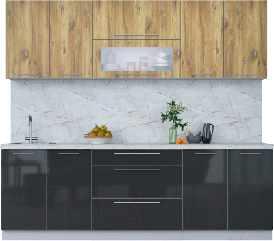 Кухонный гарнитур Интерлиния Мила Пластик 2.4 В - фото