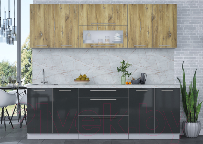 Кухонный гарнитур Интерлиния Мила Пластик 2.4 В