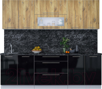 Кухонный гарнитур Интерлиния Мила Пластик 2.4 В - фото