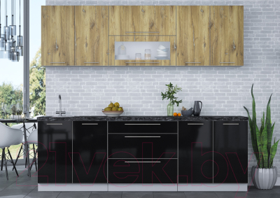 Кухонный гарнитур Интерлиния Мила Пластик 2.4 В