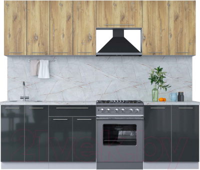 Кухонный гарнитур Интерлиния Мила Пластик 2.5 А - фото