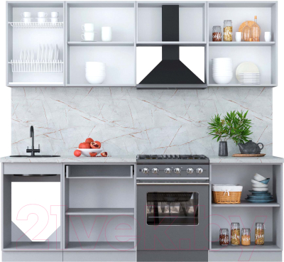 Кухонный гарнитур Интерлиния Мила Пластик 2.5 А