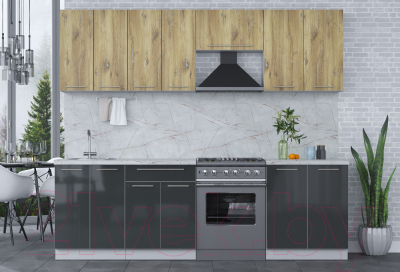 Кухонный гарнитур Интерлиния Мила Пластик 2.5 А