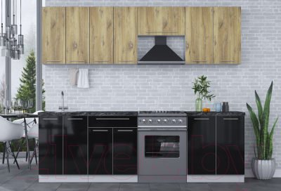 Кухонный гарнитур Интерлиния Мила Пластик 2.5 А