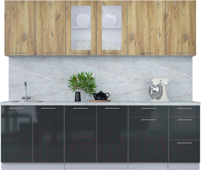 Кухонный гарнитур Интерлиния Мила Пластик 2.5 Б - фото