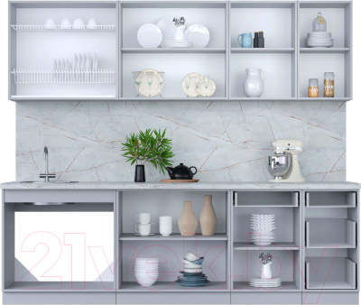 Кухонный гарнитур Интерлиния Мила Пластик 2.5 Б