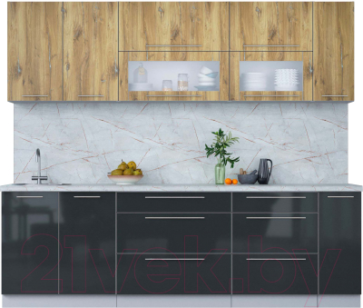 Кухонный гарнитур Интерлиния Мила Пластик 2.5 В - фото