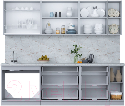 Кухонный гарнитур Интерлиния Мила Пластик 2.5 В