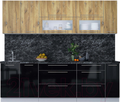 Кухонный гарнитур Интерлиния Мила Пластик 2.5 В - фото