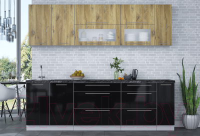 Кухонный гарнитур Интерлиния Мила Пластик 2.5 В