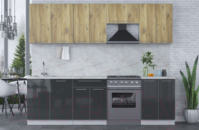 Кухонный гарнитур Интерлиния Мила Пластик 2.6 А