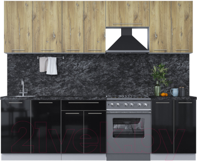 Кухонный гарнитур Интерлиния Мила Пластик 2.6 А - фото