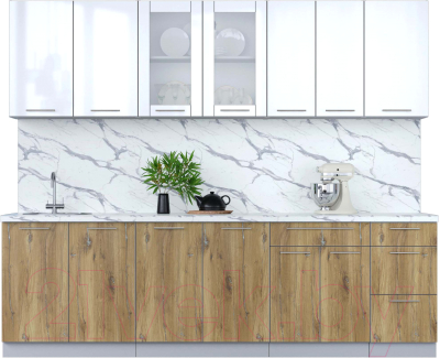 Кухонный гарнитур Интерлиния Мила Пластик 2.6 Б - фото