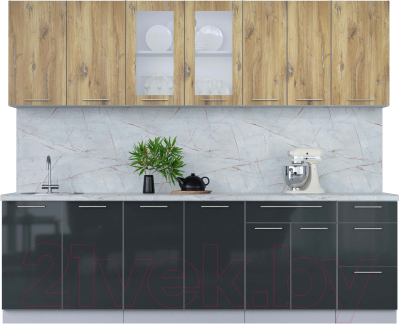 Кухонный гарнитур Интерлиния Мила Пластик 2.6 Б - фото