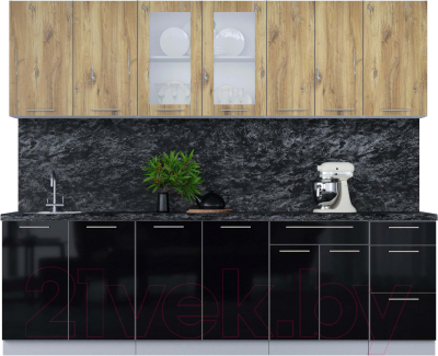 Кухонный гарнитур Интерлиния Мила Пластик 2.6 Б - фото