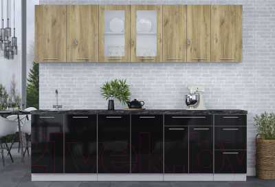 Кухонный гарнитур Интерлиния Мила Пластик 2.6 Б