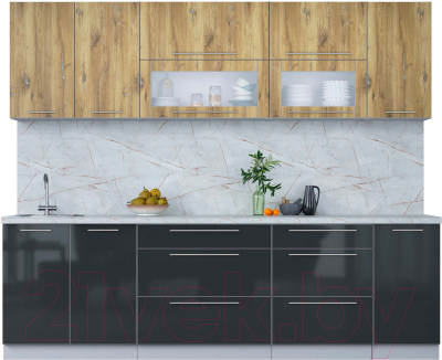 Кухонный гарнитур Интерлиния Мила Пластик 2.6 В - фото